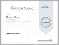 Zertifikat Google Cloud Product Fundamentals